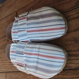 Striped Slip-On Clogs with Buckle